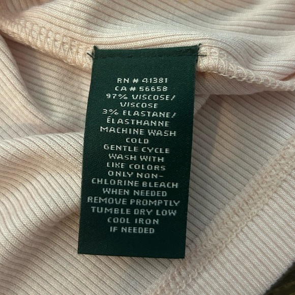 RALPH LAUREN | Pink Turtleneck Ribbed Long Sleeve Top | Size Large - Picture 5 of 11